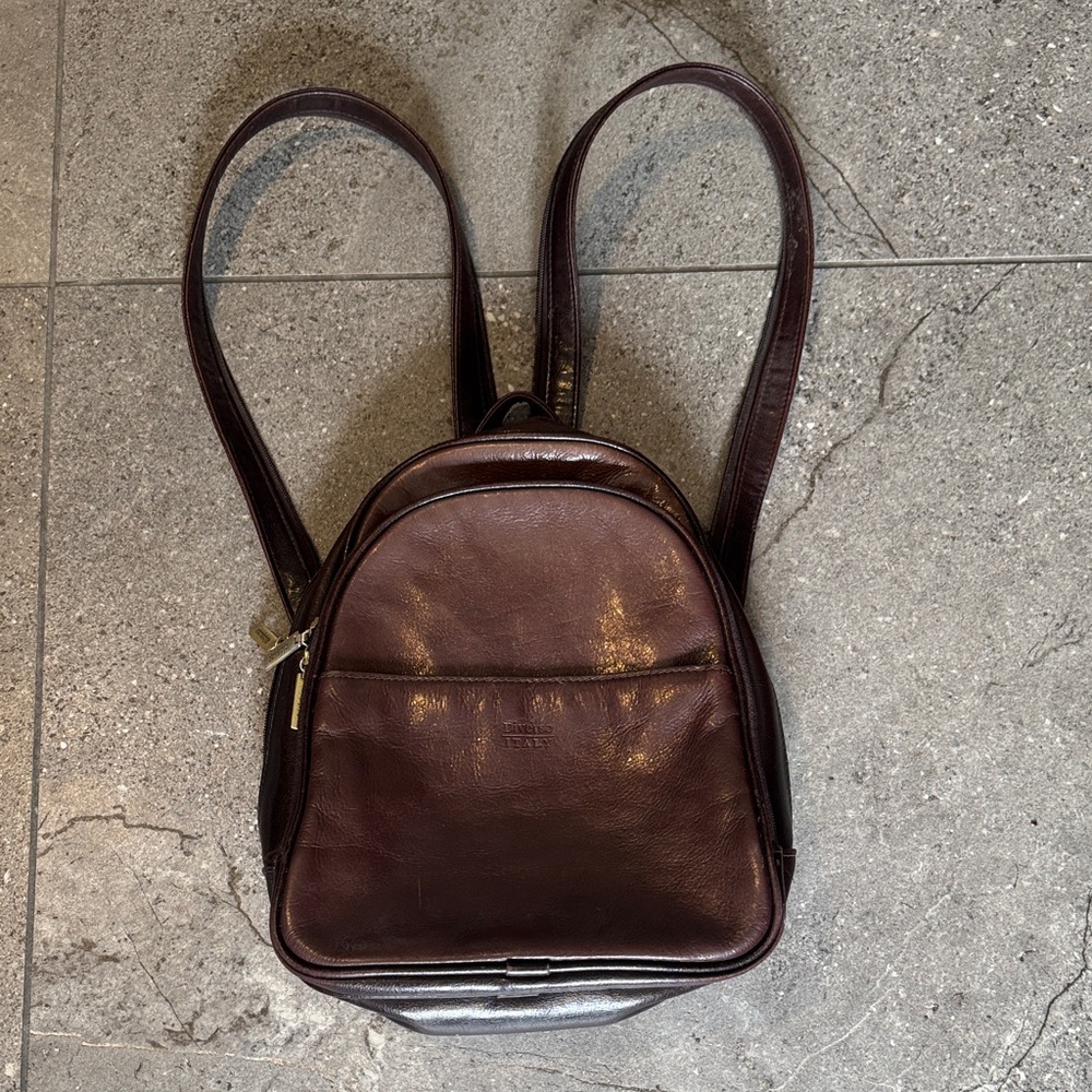 diverso Italy Elegant Brown Leather Backpack